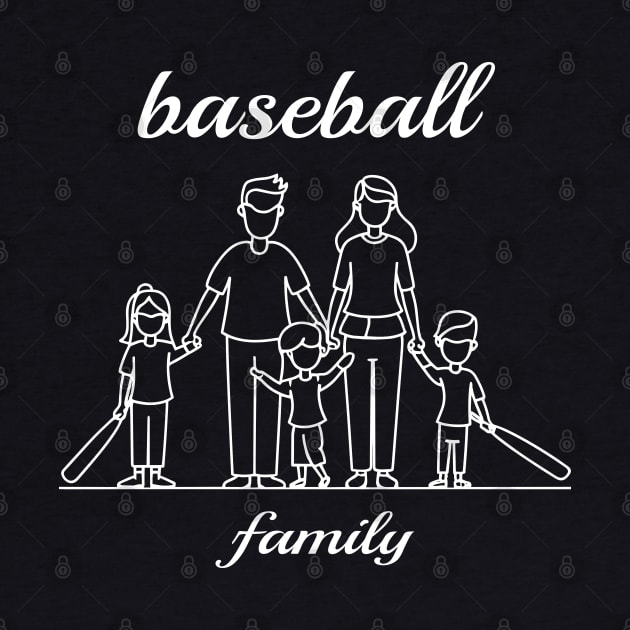 Baseball Fan Family - White by PureJoyCraft